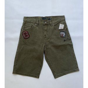 G By Guess Men’s Slim Short Patched Details Olive Size 29